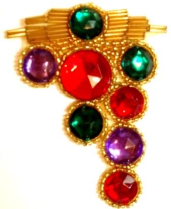 LC39 (Right) Jewel Cluster Sequin Beaded Applique 3.75"