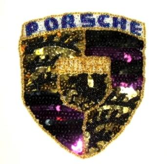 E033 Porsche Sequin Beaded Applique-porsche,sequin,beaded,applique
