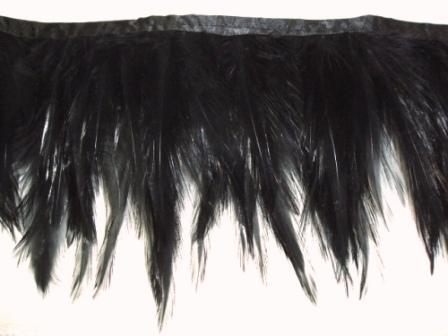 E3770  Black Feather Trim 4"