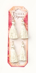 E5970  Set of (4 )   Ivory Mini Tassels 2"-tassel,tassels,ivory,mini