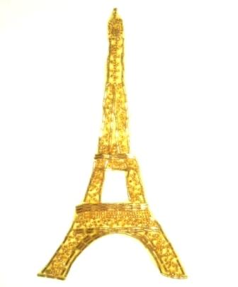 E836 Eiffel Tower Sequin Beaded Applique 6.75"