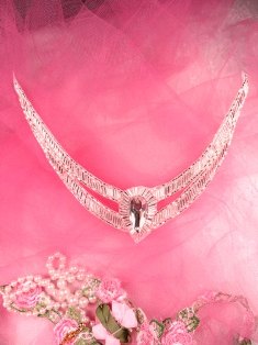 FS1062 Silver Crystal Clear Rhinestone Beaded Neckline Collar