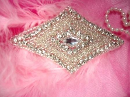 HB7140 Diamoned Rhinestone Hair bow 4.25"-hair,bow,hairbow,rhinestone,beaded,sequin