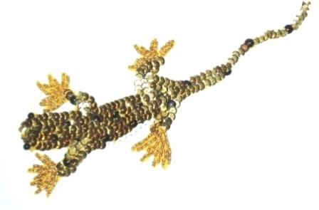 LC1037 Lizard Sequin Beaded Applique-sequin,beaded,applique,lizard