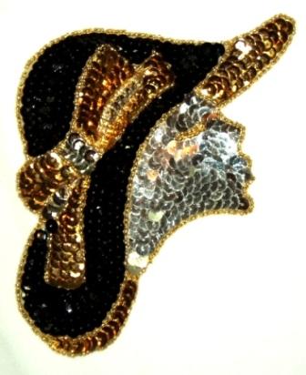 LC190 Ladies Face Sequin Beaded Applique 6.5"-applique,beaded,sequin,ladies,face,woman