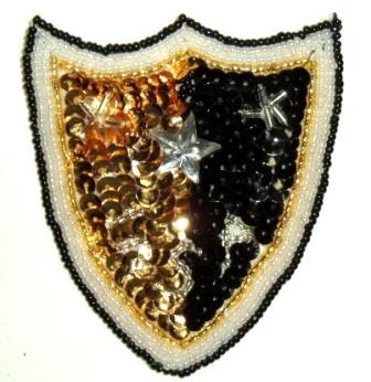 LC251 Crest Sequin Beaded Applique 3.5"