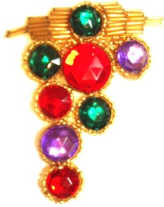 LC40 (Left) Jewel Cluster Sequin Beaded Applique 3"